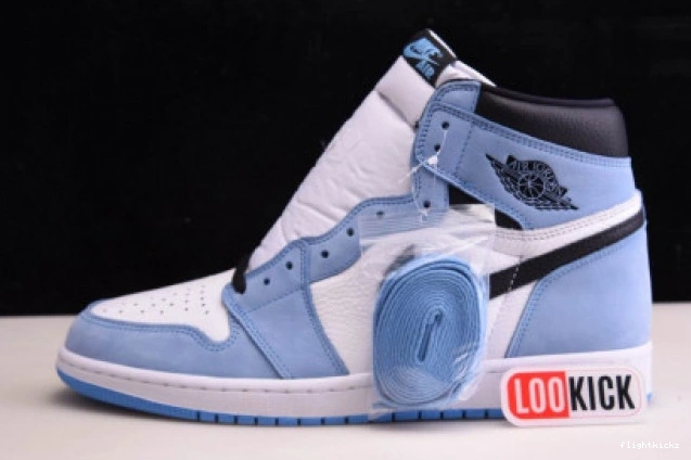 WHITE 1 555088-134 UNIVERSITY BLACK AIR RETRO JORDAN BLUE HIGH 0809
